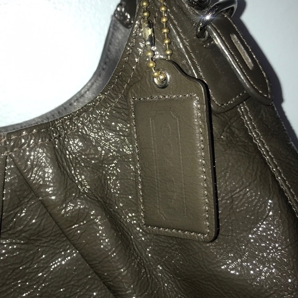 Coach Mia Maggie Graphite Patent Leather Hobo Bag - Picture 3 of 16